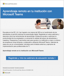Aprendizaje remoto en tu institución con Microsoft Teams