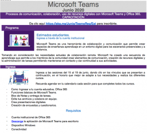 Capacitación Microsoft Teams Estudiantes Junio